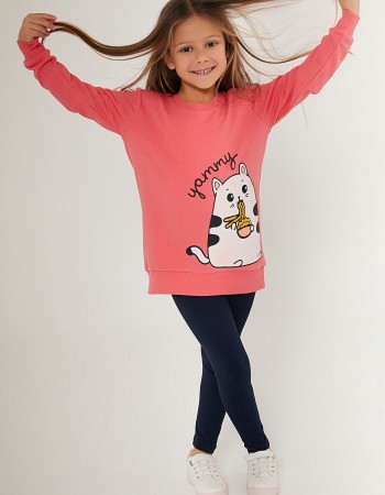 Kız Çocuk Pembe Tayt Takımı