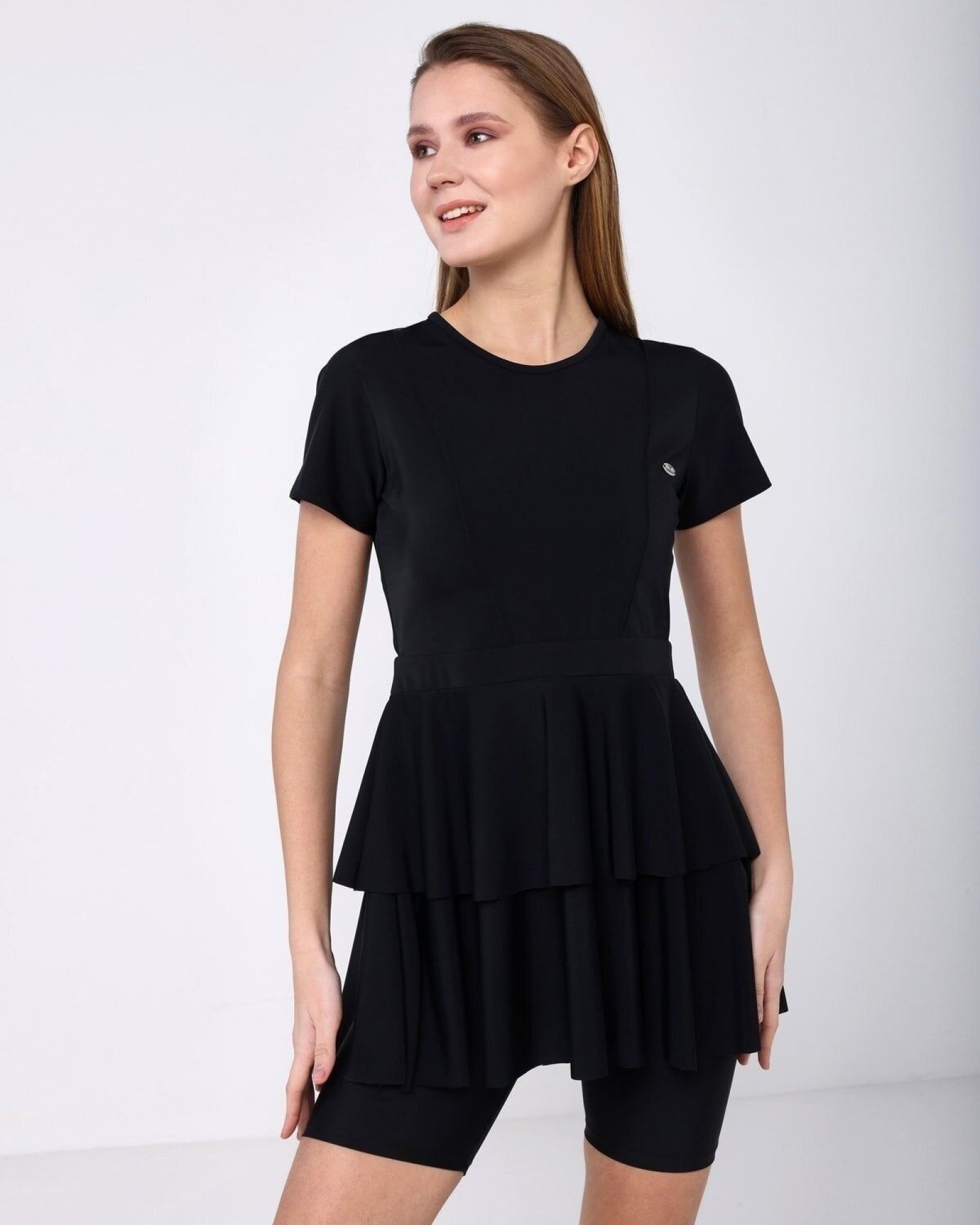 Özel Tasarım Hızlı Kuruyan Kumaş Yarım Kollu Taytlı Mayo