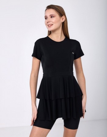 Özel Tasarım Hızlı Kuruyan Kumaş Yarım Kollu Taytlı Mayo