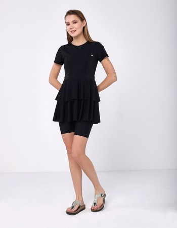 Özel Tasarım Hızlı Kuruyan Kumaş Yarım Kollu Taytlı Mayo