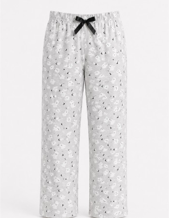 Kadın %100 Doğal Pamuk Desenli Kaliteli Düz Paça Pijama Altı