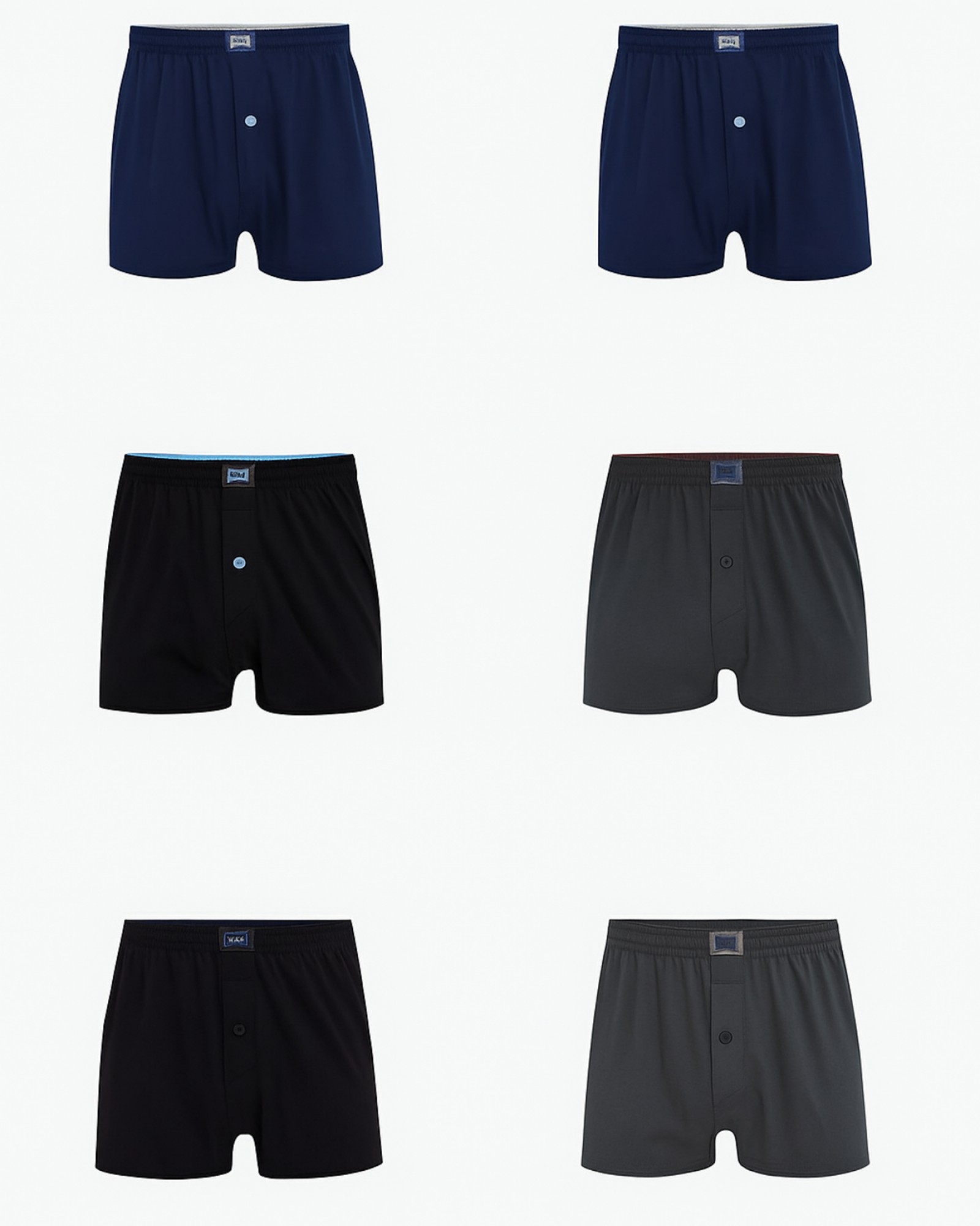 TUTKU 6'lı Erkek Karışık Renk Penye Havlu Bel Boxer