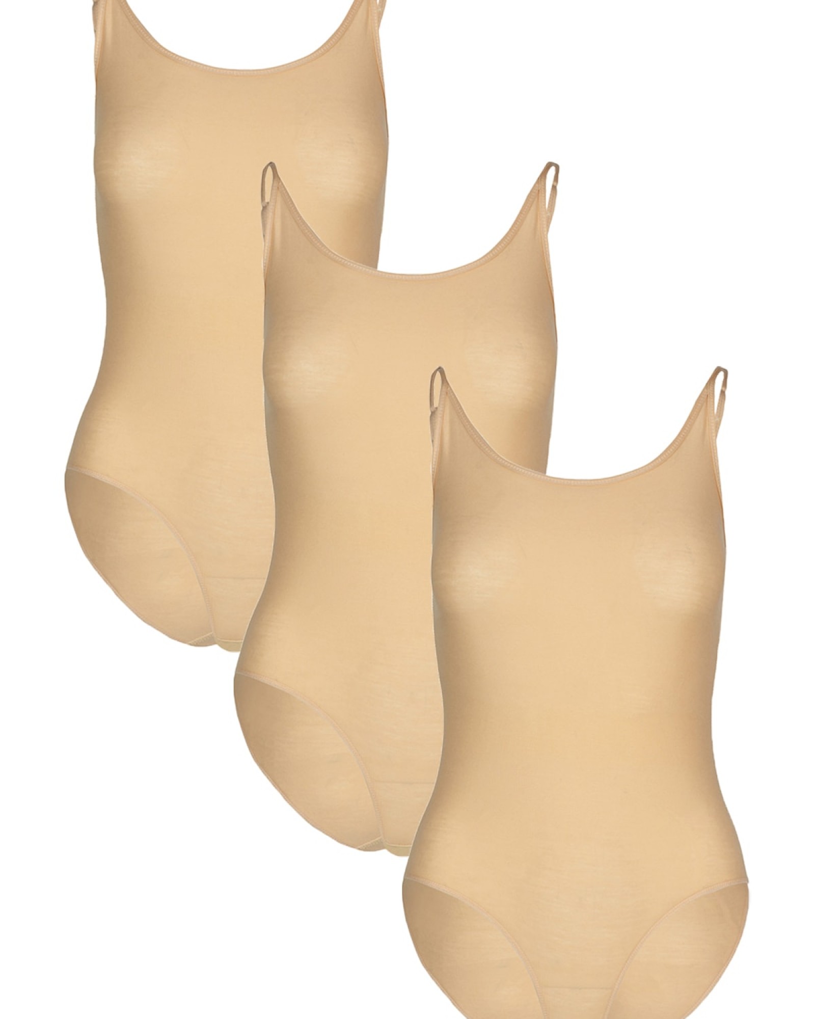 3'lü Kadın İp Askılı Kancalı Çıtçıtlı Body