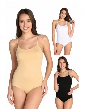 3'lü Kadın İp Askılı Kancalı Çıtçıtlı Body