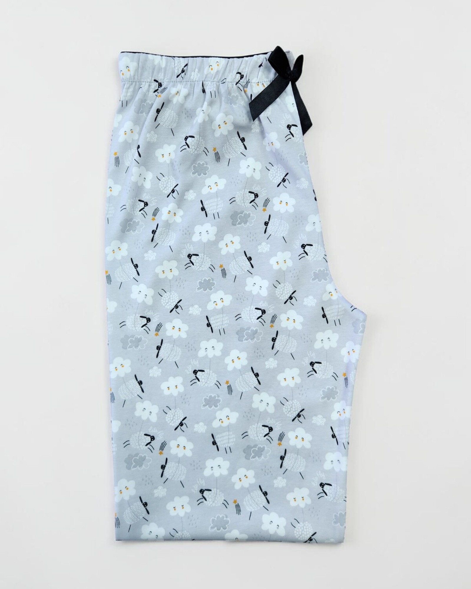 Kadın %100 Doğal Pamuk Desenli Kaliteli Düz Paça Pijama Altı