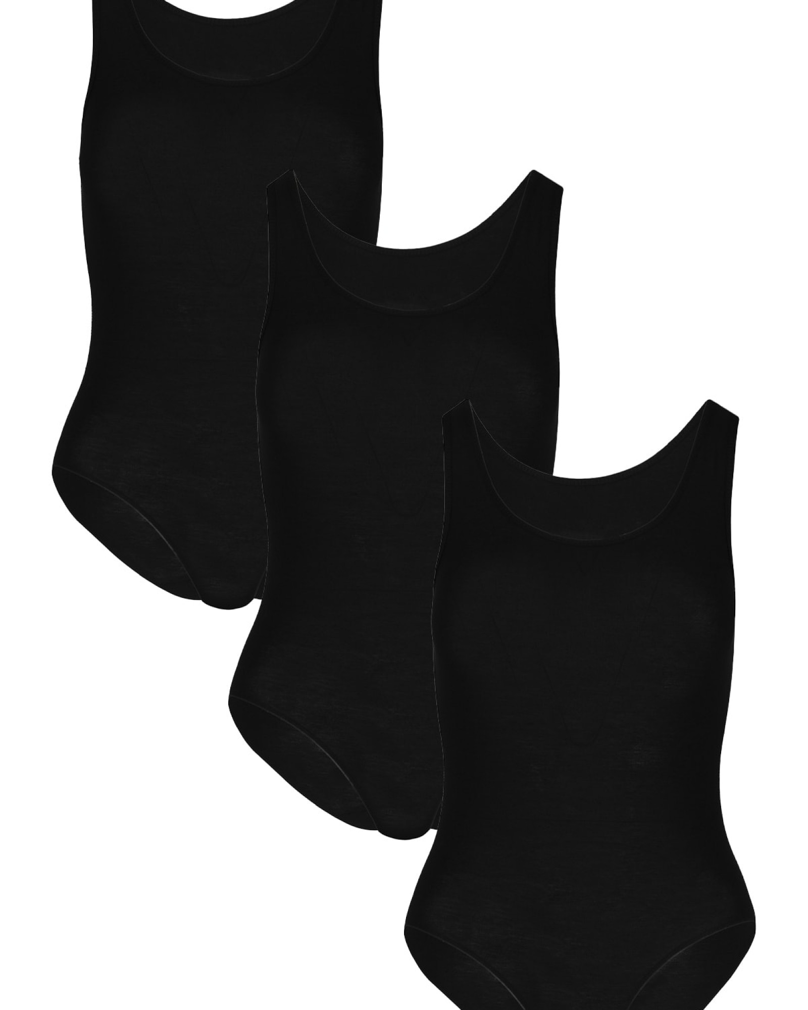 3'lü Kadın İp Askılı Kancalı Çıtçıtlı Body