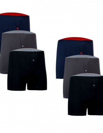 TUTKU 6'lı Erkek Karışık Renk Penye Havlu Bel Boxer