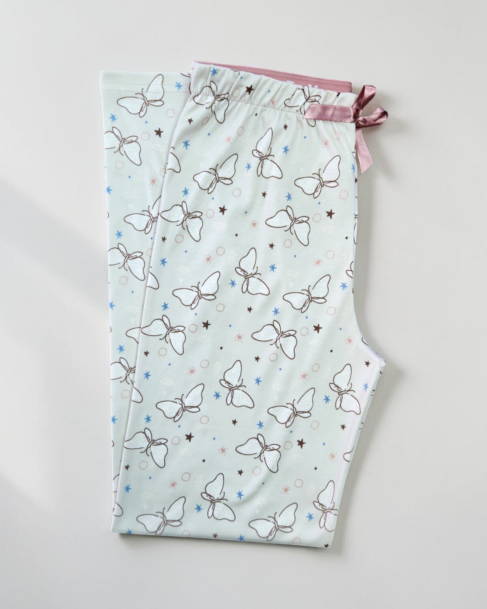 Kadın %100 Doğal Pamuk Desenli Kaliteli Düz Paça Pijama Altı