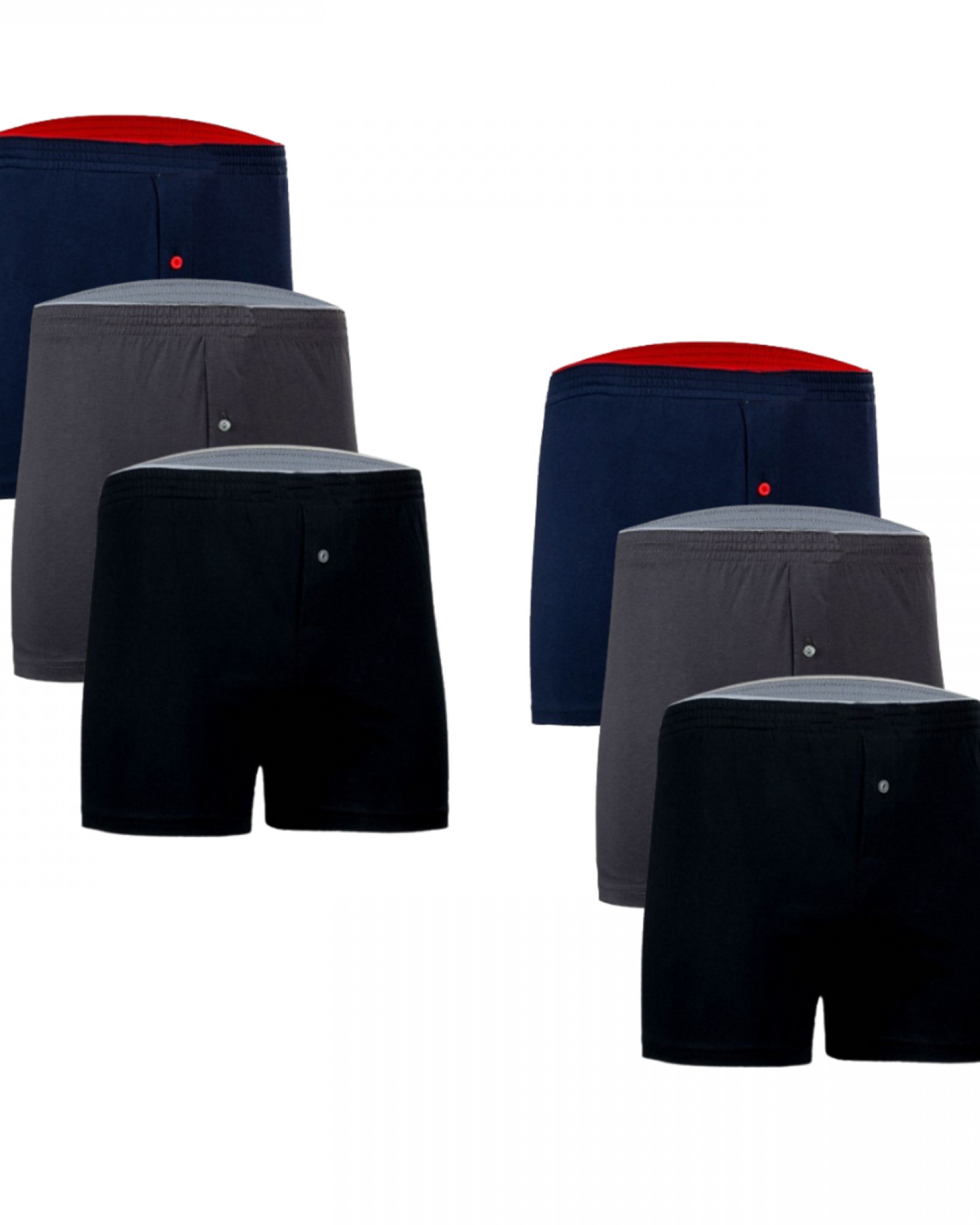 TUTKU 6'lı Erkek Karışık Renk Penye Havlu Bel Boxer