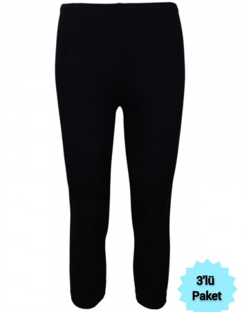 Tutku Elit ELT2102 Elit Modal Elastan Kapri Tayt 3 Adet Siyah