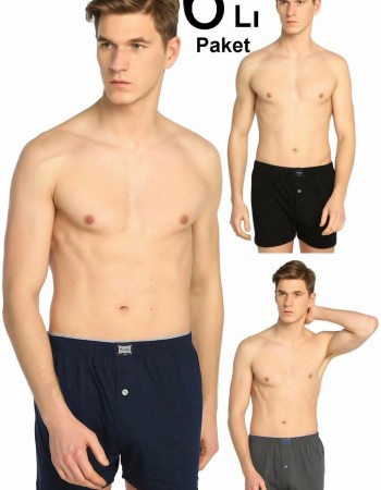 TUTKU 6'lı Erkek Karışık Renk Penye Havlu Bel Boxer