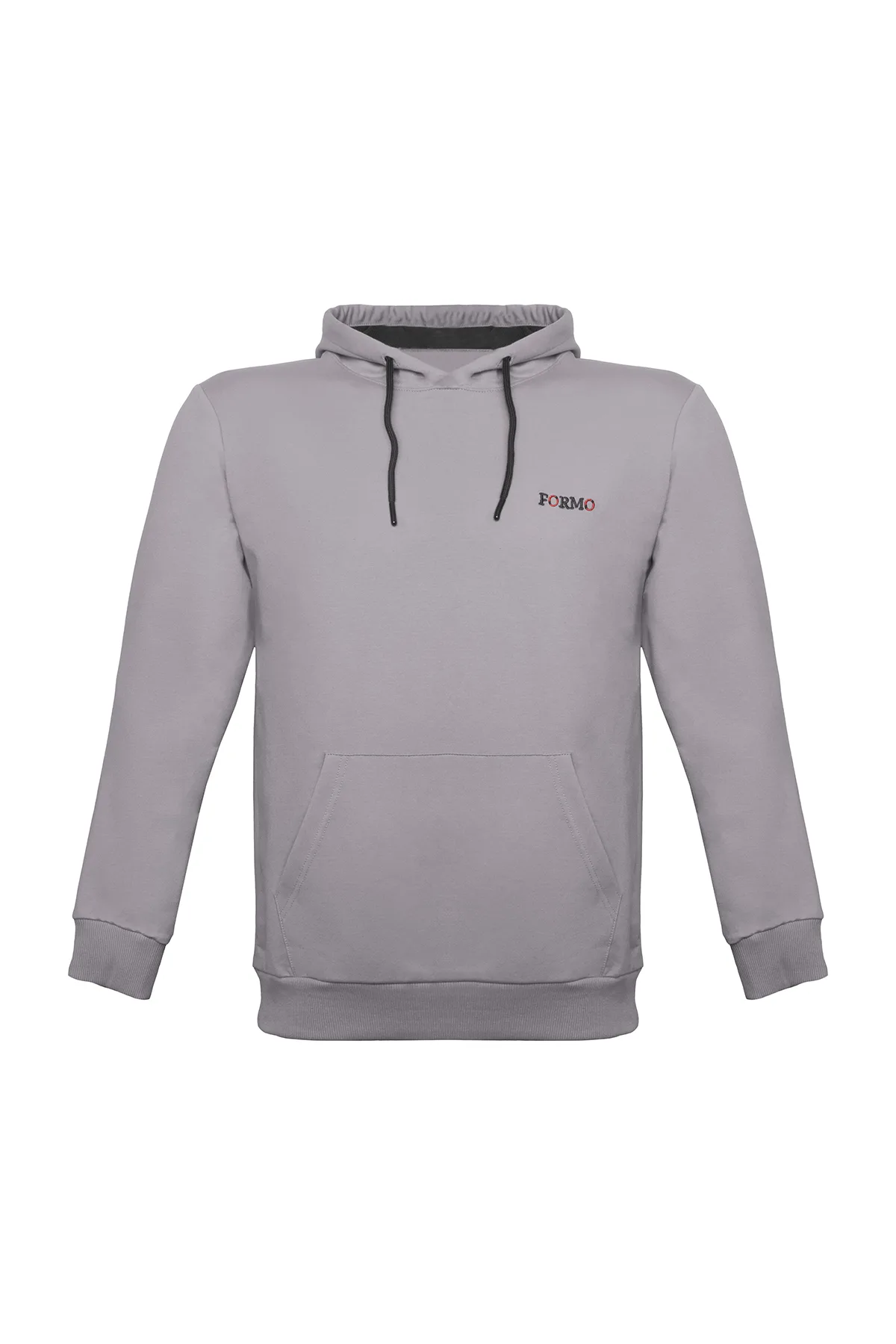 Erkek Sıfır Yaka Nakışlı Kapüşonlu Sweat