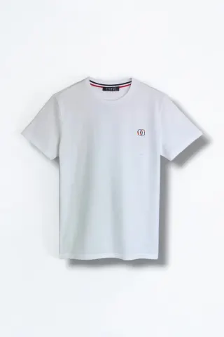 Erkek Doğal Pamuk Yüksek Kalite Kısa Kollu Spor T-shirt — BEYAZ