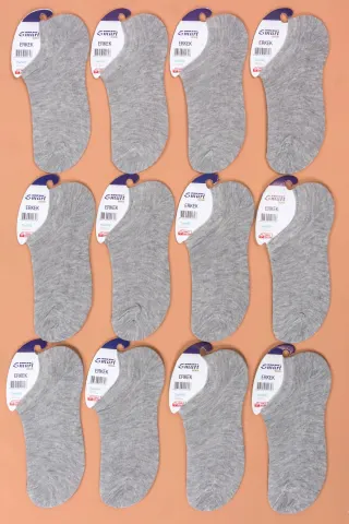 12'li Erkek Pamuklu Sneakers Çorap — GRI12